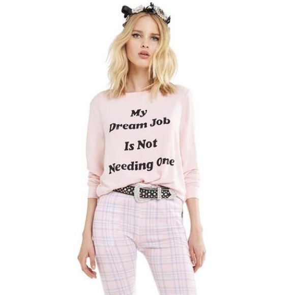 WILDFOX Dream Job sweatshirt soft comfy pink xs - Picture 6 of 6